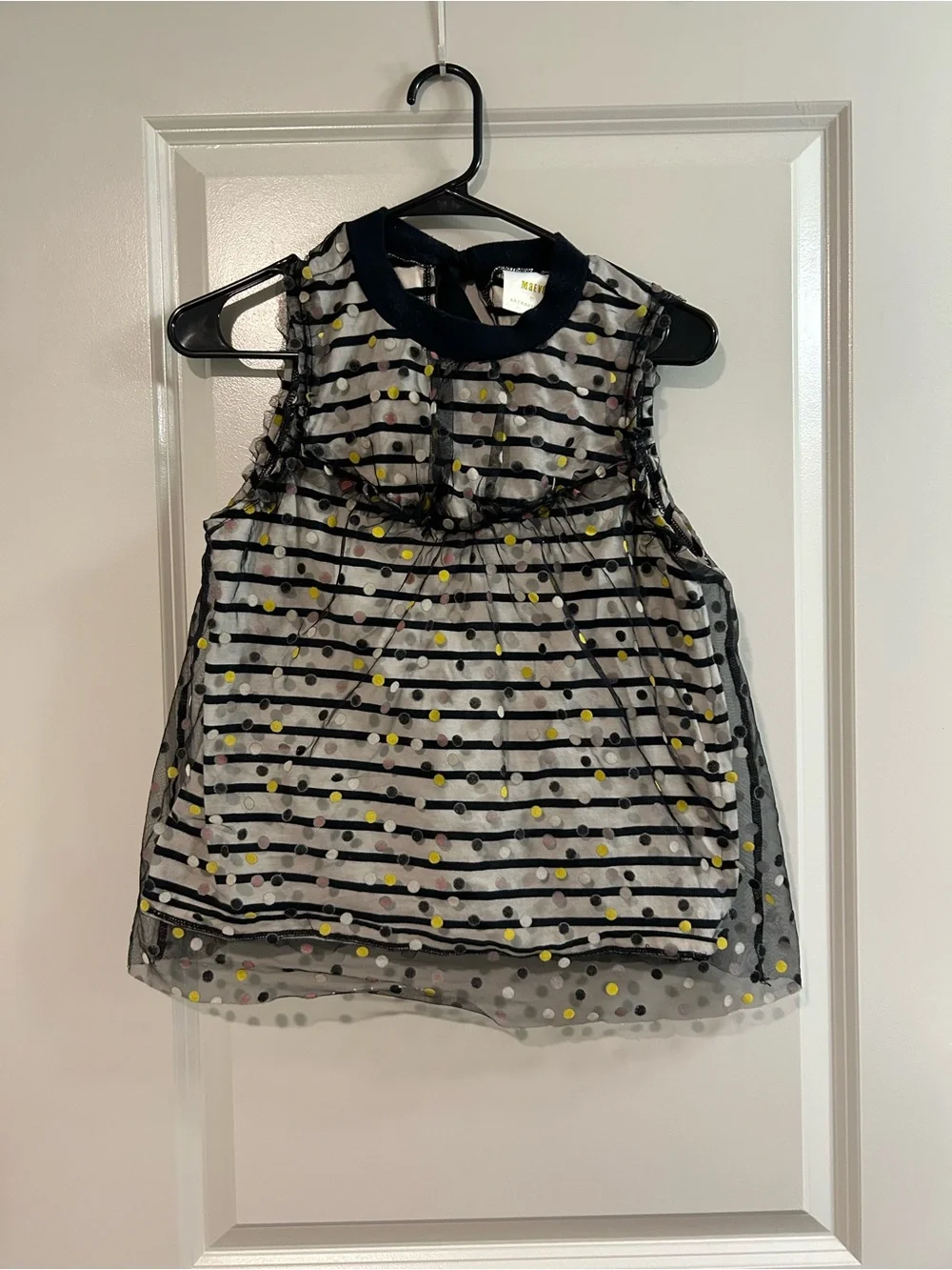 Anthropologie Maeve Black and White Polka Dot Blouse - Picture 4 of 7